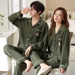 Bộ đồ ngủ nam cổ vest chất cotton mát hợp thời trang