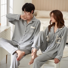 Bộ đồ ngủ nam cổ vest chất cotton mát hợp thời trang