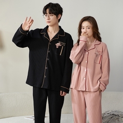 Bộ đồ ngủ nam cổ vest chất cotton mát hợp thời trang