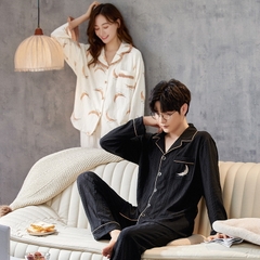 Bộ đồ ngủ nam cổ vest chất cotton mát hợp thời trang