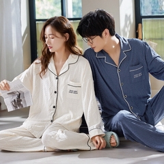 Bộ đồ ngủ nam cổ vest chất cotton mát hợp thời trang