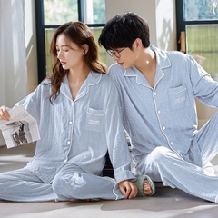 Bộ đồ ngủ nam cổ vest chất cotton mát hợp thời trang