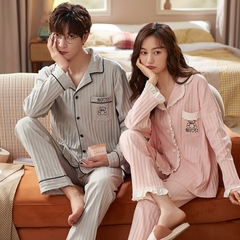 Bộ đồ ngủ nam cổ vest chất cotton mát hợp thời trang