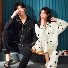 Bộ đồ ngủ nam cổ vest chất cotton mát hợp thời trang