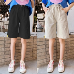 Quần 5 tấc vải cotton lưng cao co giãn thời trang dành cho bé gái