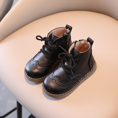 Giày boot Martin đế mềm khóa kéo một bên phong cách Hàn Quốc cho bé gái