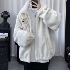 Áo khoác lông cừu form rộng unisex phong cách thời trang Hàn Quốc