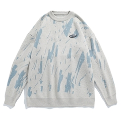 Áo len unisex dệt kim Nhật Bản họa tiết bắn mực vải Jacquard