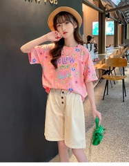 Quần short vải cotton kiểu dáng mỏng hợp thời trang dành cho bé gái