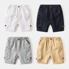 Quần short kaki bé trai phối túi phong cách Hàn Quốc