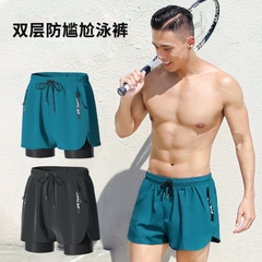 Quần bơi nam hai lớp in hình thoáng khí thấm hút mồ hôi