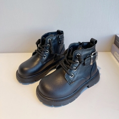 Giày boot Martin cổ thấp đế mềm chất da bò mềm mại cho bé gái