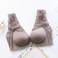 Áo bra nữ cài phía trước nâng ngực phối dây ren thời trang không gọng thép