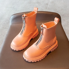 Giày boot Martin UNMUN lưới thoáng khí khóa kéo tiện lợi cho bé gái