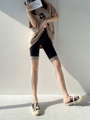 Quần legging ngắn thiết kế lai quần cá tính, phong cách Hàn quốc dành cho nữ