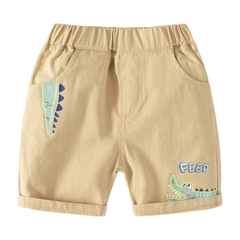 Quần short kaki in hoạt hình cá sấu cho bé trai