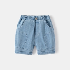 Quần short denim thoáng mát phối túi đơn giản cho bé trai