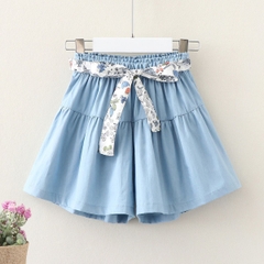 Quần short jean giả váy kiểu dáng mỏng dành cho bé gái
