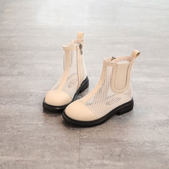 Giày boot Martin UNMUN lưới thoáng khí khóa kéo tiện lợi cho bé gái
