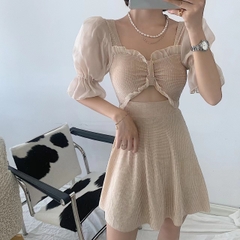 Bộ đồ bơi một mảnh nữ kiểu dáng kín đáo che bụng phong cách Hàn Quốc