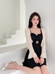 Bộ đồ bơi hai mảnh phối ren mỏng gợi cảm hợp thời trang quyến rũ
