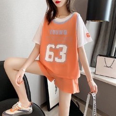 Bộ đồ thể thao nữ hai mảnh có in số kiểu dáng rộng rãi, thoải mái size lớn