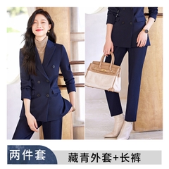Bộ đồ vest cao cấp với thiết kế hai hàng khuy sang trọng, phong cách công sở dành cho nữ