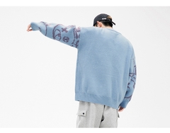 Áo len unisex dệt hình gấu phong cách Nhật Bản