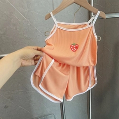Bộ đồ hai dây co giãn lưng cao màu sắc dễ thương dành cho bé gái