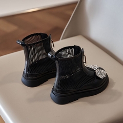 Giày boot UNMUN lưới thoáng khí đính nơ cho bé gái