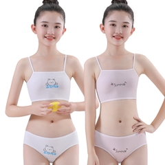 Bộ đồ lót hai dây vải cotton nguyên chất dành cho bé gái thời kỳ phát triển