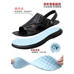Dép sandal nam chất da thoáng khí, thiết kế độc đáo