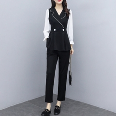 Bộ đồ vest hai mảnh áo và quần ôm dáng thời trang dành cho nữ