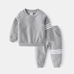 Bộ đồ thể thao cotton sọc dài tay cho bé trai