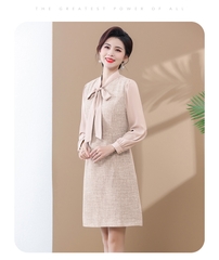 Đầm một mảnh tay dài thời trang mới phong cách nhẹ nhàng kiểu dáng phương Tây