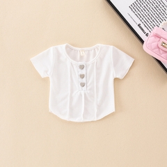 Áo thun kiểu dáng ngắn ôm dáng phong cách ngọt ngào dành cho bé gái