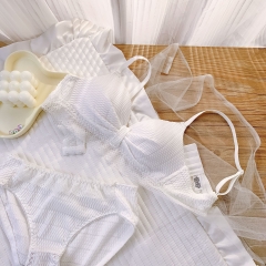 Bộ đồ lót nữ cup hình tam giác nâng ngực chống chảy xệ, phong cách tươi mới ngọt ngào