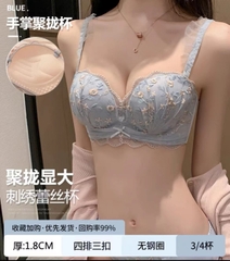Bộ đồ lót phối ren nâng ngực chống chảy xệ, không gọng thép dành cho nữ