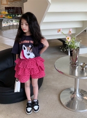 Quần giả váy họa tiết hoa thiết kế xếp tầng hình bánh sinh nhật dễ thương dành cho bé gái