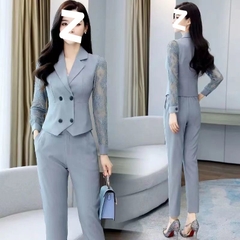 Bộ đồ vest hai mảnh ôm dáng thời trang cao cấp dành cho nữ