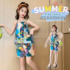 Bộ đồ hai dây nhiều màu sắc kiểu dáng ngắn dành cho bé gái