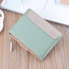 Ví nữ nhỏ gọn phối dây khóa thời trang, màu sắc tương phản