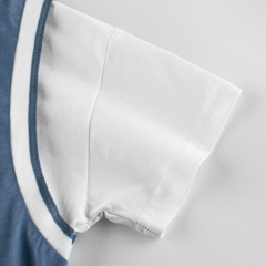 Bộ đồ cotton hai mảnh ngắn tay in chữ phong cách Hàn Quốc cho bé trai