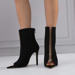 Giày boots nữ hở mũi, phong cách Âu Mỹ độc đáo