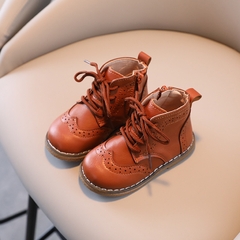 Giày boot Martin đế mềm khóa kéo một bên phong cách Hàn Quốc cho bé gái