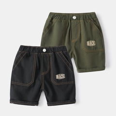 Quần short kaki thêu chữ phối viền cho bé trai