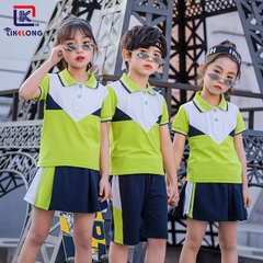 Bộ đồ thể thao ngắn tay cổ Polo phối màu cho bé trai