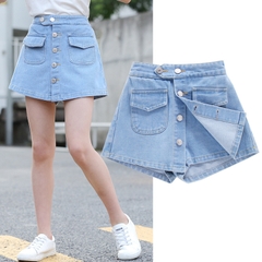 Quần short jean giả váy phong cách Hàn Quốc dành cho bé gái