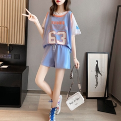 Bộ đồ thể thao nữ hai mảnh có in số kiểu dáng rộng rãi, thoải mái size lớn