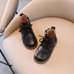 Giày boot Martin đế mềm khóa kéo một bên phong cách Hàn Quốc cho bé gái